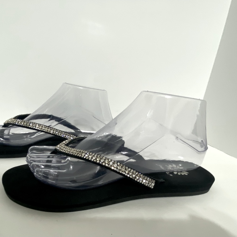 Yellow Box Sequined Flip Flops, Size 9